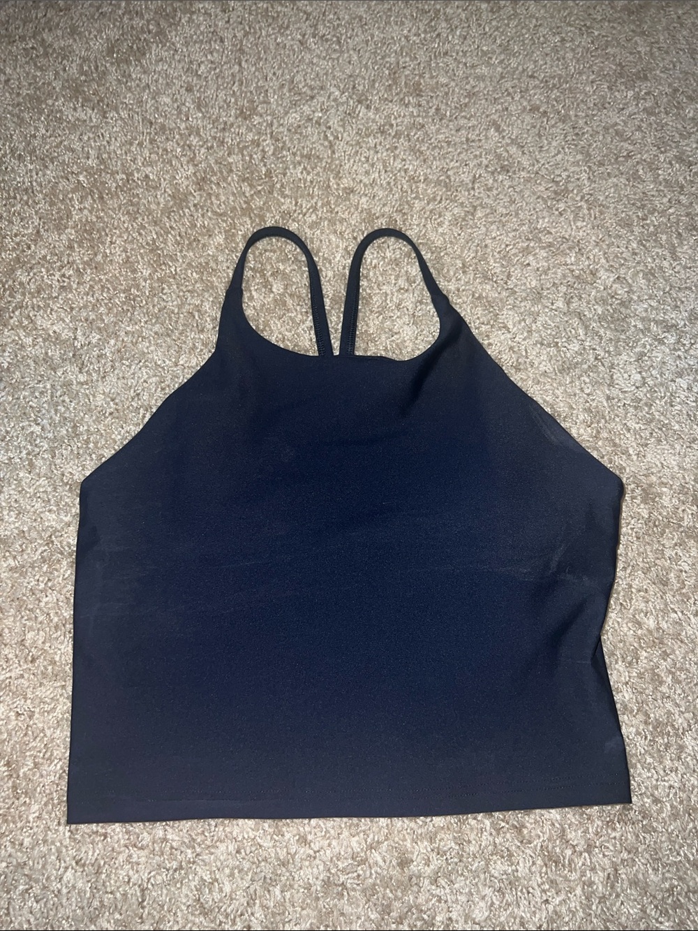 Old Navy Powesoft Navy High-Neck Strappy RacerBack Women's Active Tank Top